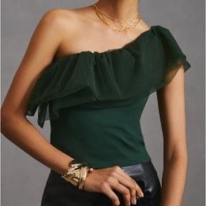 Sunday in Brooklyn one shoulder tulle top